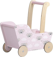 Poussette en bois antique personnalisée rose pour bébé avec poignée Poussettes en bois OEM