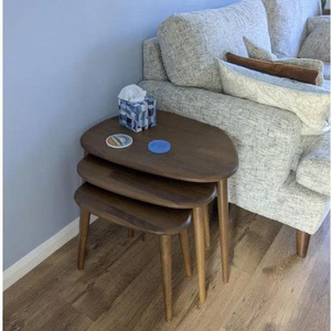 Ensemble de tables basses gigognes en bois de hêtre massif - Design scandinave moderne, design minimaliste, meubles de salon - Product Image 6