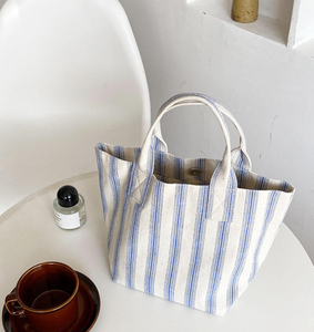 Bolso pequeño a rayas, mini bolso de lona de gran capacidad versión coreana, bolso sencillo, bolso de compras - Product Image 5