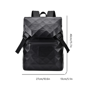 Nuovo Zaino da Uomo alla Moda con Design a Rombi, Grande Capacità, Retrò, per Viaggi, Lavoro e Tempo Libero, Porta Computer - Product Image 5