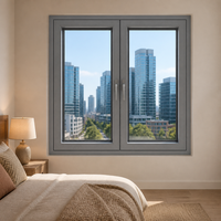 Ventana Abatible de Aluminio Personalizada con Doble Acristalamiento, Antirrobo, Diseño Moderno y Simple, Marco Estrecho, Ventana de Balcón, Ventanas para Casa
