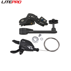Litepro pour vélo Brompton en alliage d'aluminium dérailleurs arrière Transmission modifiée <span class=keywords><strong>5</strong></span> tendeur de chaîne externe à 7 <span class=keywords><strong>vitesses</strong></span> <span class=keywords><strong>manette</strong></span> de vitesse DIP - Product Image 2