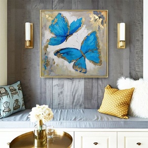 Quadro da Parete Dipinto a Mano, Arte Moderna Pop Art con Animali, Famosa Farfalla Astratta, Dipinto ad Olio Acrilico su Grande Tela JZ Arts - Product Image 5