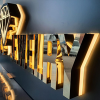 Enseigne murale lettre illuminée personnalisée en acrylique 3d avec logo personnalisé, enseigne lettre rétro-éclairée 3d avec éclairage LED