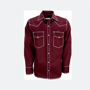 2024 Western 100% Cotton Long Sleeve Men <strong>Shirt</strong> NFPA2112/CAT2 Flame Resistant FR <strong>Shirts</strong> for <strong>Welding</strong> - Product Image 4