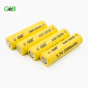 Großhandel Drop Shipping Schrumpf folie Gelb PVC Wiederauf ladbare Li-Ionen-Batterie GEB18650 3.7v 2200mAh Zylindrische 18650 Batterie zelle