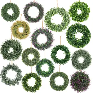 Factory Wholesale Custom Multi-Style Home Wall Decor Artificial Floral Flower Wreath Nordic Outdoor Front Door Decoration