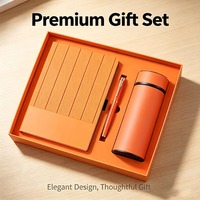 Ensemble cadeau d'affaires A5 personnalisable avec écran LED, carnet et stylo, couverture en cuir, style relié pour les activités d'entreprise