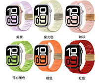 Sangle de boucle de sport en nylon extensible à la mode bandes tressées avec fermoir magnétique pour Apple Watch