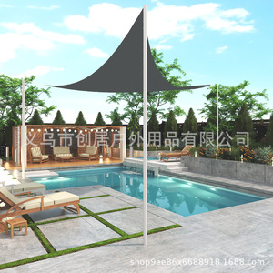 Voile d'ombrage triangulaire en tissu Oxford 210D imperméable pour voiture, terrasse et piscine - Product Image 4