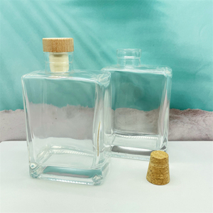 Bouteille en verre de forme carrée pour boissons au lait, avec bouchon en liège métallique, de 280ml, 1 pièce - Product Image 2