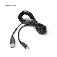 Mini USB de 3m para el cable de carga del controlador PS3 con anillo magnético para el cable del cargador USB del controlador inalámbrico PS3