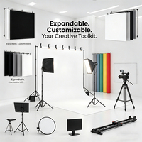 Kit de Soporte para Fondo de Boda Premium, Ajustable, con Tela Absorbente de Luz, Bombilla LED, para Fotógrafos, Personalizado, Resistente