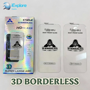 กระจกกันฝุ่นป้องกันไฟฟ้าสถิตย์ IExplore 3D Borderless ESD Black King Kong รุ่น Super Big ArcHigh อลูมิเนียม สำหรับ iPhone 18 Pro Max - Product Image 1