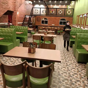 Tamaño personalizado al por mayor <span class=keywords><strong>restaurante</strong></span> sillas y mesas de madera conjuntos de uso comercial cabina de asientos muebles de comida rápida - Product Image 4