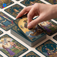 Cartes de tarot personnalisées en papier écologique pour illustrations artistiques, logo en relief, fabricant, vente en gros, service d'usine, prix