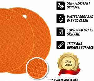 Wholesale Food Grade Silicone Honeycomb <b>Trivet</b> Mat Heat Resistant Non-slip Pot HolderCoaster for Kitchen Countertop Custom Logo - Product Image 5