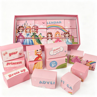 Calendrier de l'Avent Princesse Personnalisé 24 Jours – Coffret Cadeau en Carton pour Enfants – Édition Spéciale Fêtes
