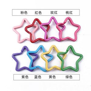 컬러 벌크 분할 금속 열쇠 고리에 스테인레스 스틸 열쇠 고리 스타 하트 DIY 열쇠 고리 걸쇠 열쇠 고리 고리 - Product Image 4