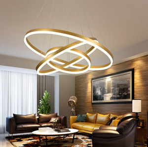 Phong cách thiết kế hình lục giác <span class=keywords><strong>LED</strong></span> trần đèn Nhôm Vòng đèn chùm cho biệt thự khách sạn Văn phòng Phòng phòng khách thanh lịch Đèn Mặt dây chuyền - Product Image 1