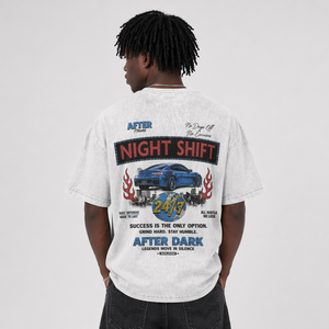 T-shirt <span class=keywords><strong>da</strong></span> <span class=keywords><strong>uomo</strong></span> personalizzata OEM 300gsm, lavaggio effetto sporco, stampa DTG multi-grafica, oversize, vintage Y2K, streetwear retrò, girocollo - Product Image 2