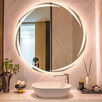 Miroir LED tactile à bords irréguliers, lumière multicolore réglable, design Art Déco mural pour la décoration de mariage et de la maison