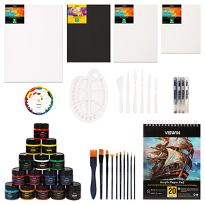 Ensemble de peinture acrylique de qualité supérieure de 43 pièces, <span class=keywords><strong>chevalet</strong></span> en bois de hêtre massif, boîte et tous les accessoires supplémentaires, <span class=keywords><strong>kit</strong></span> d'outils de peinture pour artistes - Product Image 2