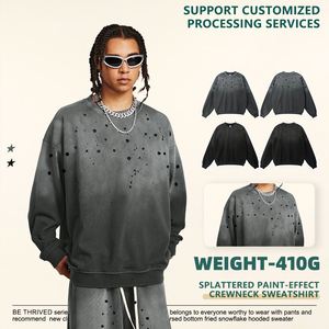 Suéter de lavado ácido personalizado para hombre Vintage Street Fashion Oversize Drop Shoulder tejido de punto temporada de invierno - Product Image 2