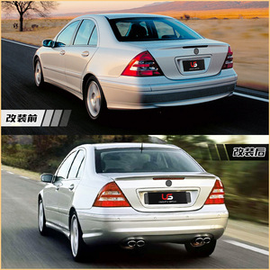Adapté aux <span class=keywords><strong>Mercedes</strong></span>-Benz <span class=keywords><strong>Classe</strong></span> <span class=keywords><strong>C</strong></span> W203 (00-07) améliorées en modèle AMG63, ensemble complet de pare-chocs avant, feux antibrouillard et pare-chocs arrière. - Product Image 4
