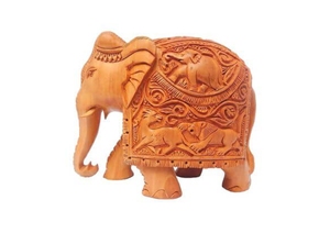 Handcrafted Wooden <b>Elephant</b> Sculpture Traditional Carved Home <b>Decor</b> Indoor Tabletop Ornament for Living Room Shelf Display <b>Decor</b> - Product Image 3