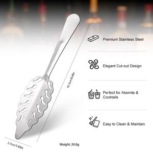 Cuillère en acier inoxydable or rose, design feuille d'absinthe, nouveauté 2026, vente chaude, pour bar à l'absinthe, avec option de logo personnalisé - Product Image 2