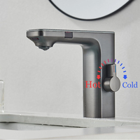 Robinet de lavabo en laiton à affichage numérique LED de luxe 2026, robinet de lavage à capteur