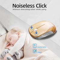 Souris sans fil en bois silencieuse et rechargeable ergonomique 2.4G écologique avec logo personnalisé 1600Dpi Bamboo Usb Receiver