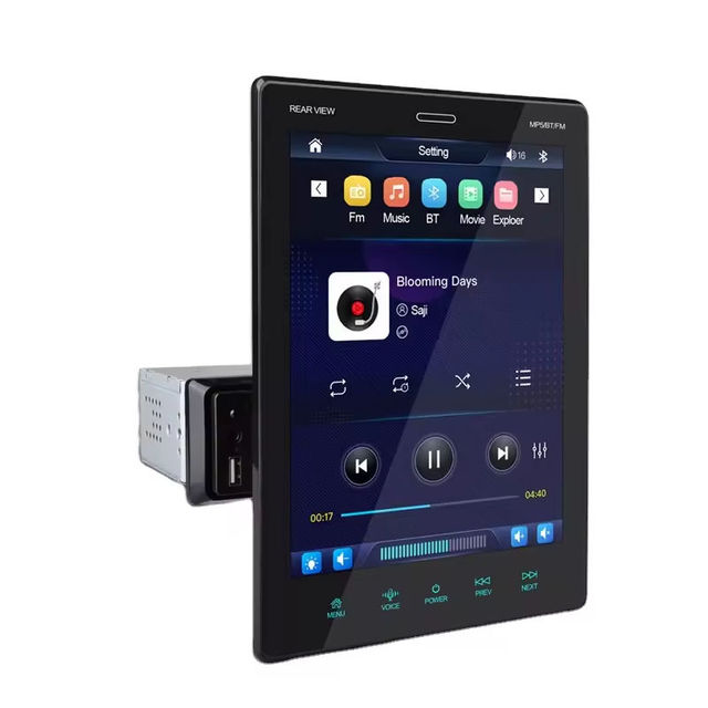 9.5 Inch 1Din HD Android GPS Navigation Recorder Car Stereo Radio Player Multimedia Auto Radio Carplay Rotation Player