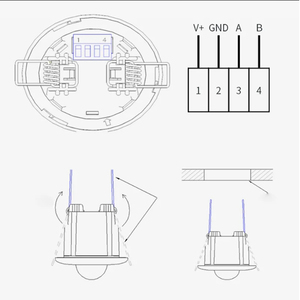 IQ-SM16 OEM/ODM có sẵn RS485 DC9V-24V 360 độ Mini lõm PIR Trần chiếm cảm biến chuyển động Detector - Product Image 6