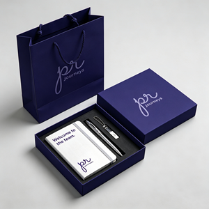 Set de Regalo de Cuaderno A5 Morado Moderno Personalizado con Bolígrafo y Memoria USB, Diseño de Bienvenida al Equipo - Product Image 2