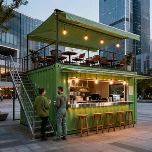Nouveauté 2026 : Bar à café portable en conteneur de 3 m avec structure en acier et terrasse sur le toit – Mini-stand pop-up pour centres commerciaux et parcs (utilisation extérieure) - Product Image 3