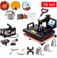 Mesin Pres Setrika Datar Semi-Otomatis 38*38cm 8in1, Mesin Transfer Panas Kaos, Printer Flatbed Transfer Digital untuk Pakaian