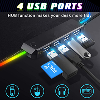 Tapis de souris XXL coloré avec lumière LED en marbre, hub USB 4 ports, couvre-clavier