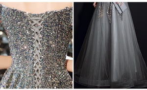 Nuovo Abito da Sera 2024 per Donna, Lungo con Spalle Scoperte, Lavorazione Artigianale Elaborata, Elegante per Celebrità, Riunioni Annuali e Presentatrici - Product Image 6