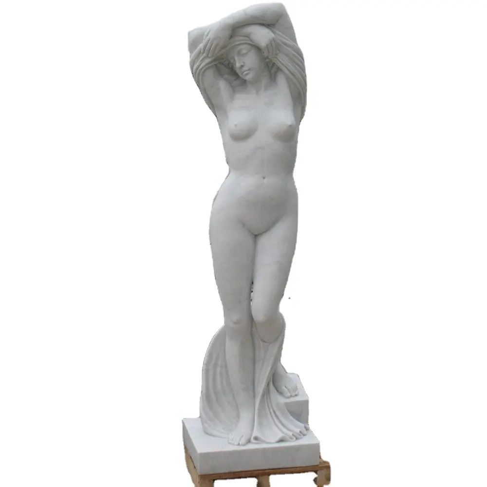 Decoration hand carved landscaping stone sculpture nude marble woman statues manufacturers price for sale
