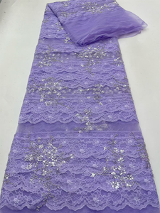 NI.AI Nouveau design <span class=keywords><strong>France</strong></span> Dentelle perlée dorée <span class=keywords><strong>en</strong></span> maille avec sequins et perles Tissu <span class=keywords><strong>en</strong></span> dentelle filet pour matériaux de robes de mariée - Product Image 3
