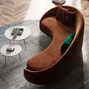 Juego <span class=keywords><strong>de</strong></span> Muebles <span class=keywords><strong>de</strong></span> Diseño Nórdico Minimalista para Salón <span class=keywords><strong>de</strong></span> Belleza, Hotel, Casa <span class=keywords><strong>de</strong></span> Huéspedes o Estudio, con Arco Creativo, Combinación <span class=keywords><strong>de</strong></span> Madera, Esponja y Tela - Product Image 4