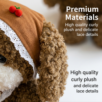 Peluche sensorielle apaisante en forme de chien avec collier en dentelle, compagnon doux à câliner pour soulager l'anxiété