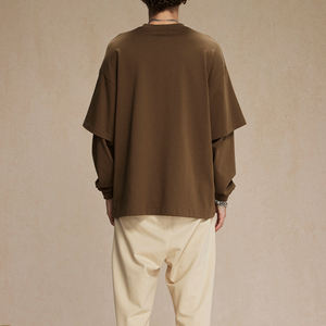 Camiseta Vintage con Estampado Personalizado de Alta Calidad, Transpirable, 100% Algodón, Impresión DTG, Camisetas de Dos Piezas Falsas para Hombre - Product Image 1