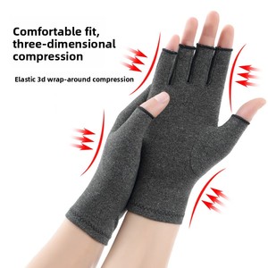 Guantes Deportivos Unisex sin Dedos, Finos, <span class=keywords><strong>para</strong></span> Terapia <span class=keywords><strong>de</strong></span> Artritis Reumatoide, Alivio del Dolor, Compresión con Inyección <span class=keywords><strong>de</strong></span> Cobre, Entrenamiento y Fitness - Product Image 5