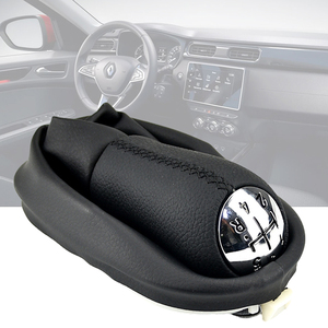 Pommeau de levier de vitesse manuel <span class=keywords><strong>Renault</strong></span> Clio <span class=keywords><strong>2</strong></span> 3 Megane <span class=keywords><strong>2</strong></span> <span class=keywords><strong>Scenic</strong></span> <span class=keywords><strong>2</strong></span> & Kangoo 5 vitesses avec botte en cuir Accessoires d'intérieur - Product Image 1