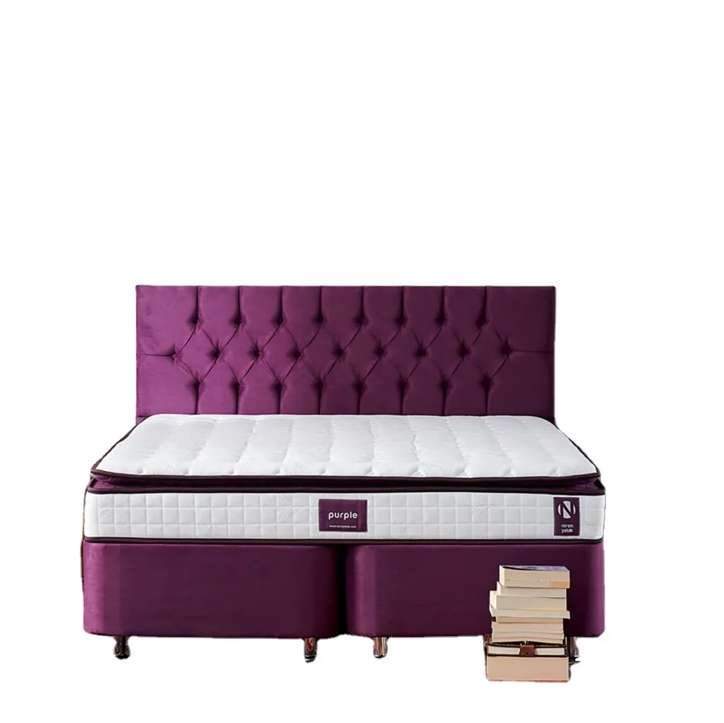 Niron PURPLE Double Bed 25 Cm Middle Hardness Single Sided Orthopedic Mattress High Quality by TURKEY, Wholesale