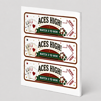 Cartes de jeu à languette à trois fenêtres avec logo personnalisé, conception de données variables, écologiques, couleur originale, à déchirer
