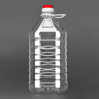 Bouteille Tambour Carrée en PET Transparent de 3 Litres et 5 Litres, pour Huile, avec Impression de Logo Personnalisable